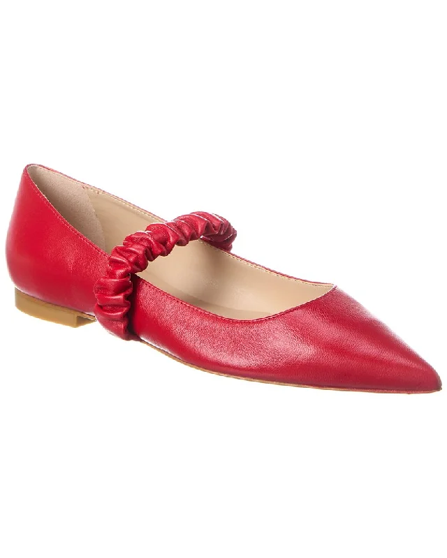 Stylish Shoe Discounts Stuart Weitzman Maxine Leather Ballet Flat
