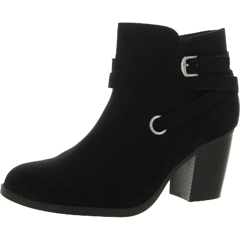 Classic Elegance Sales Style & Co. Womens Zolaa Faux Suede Block Heel Ankle Boots
