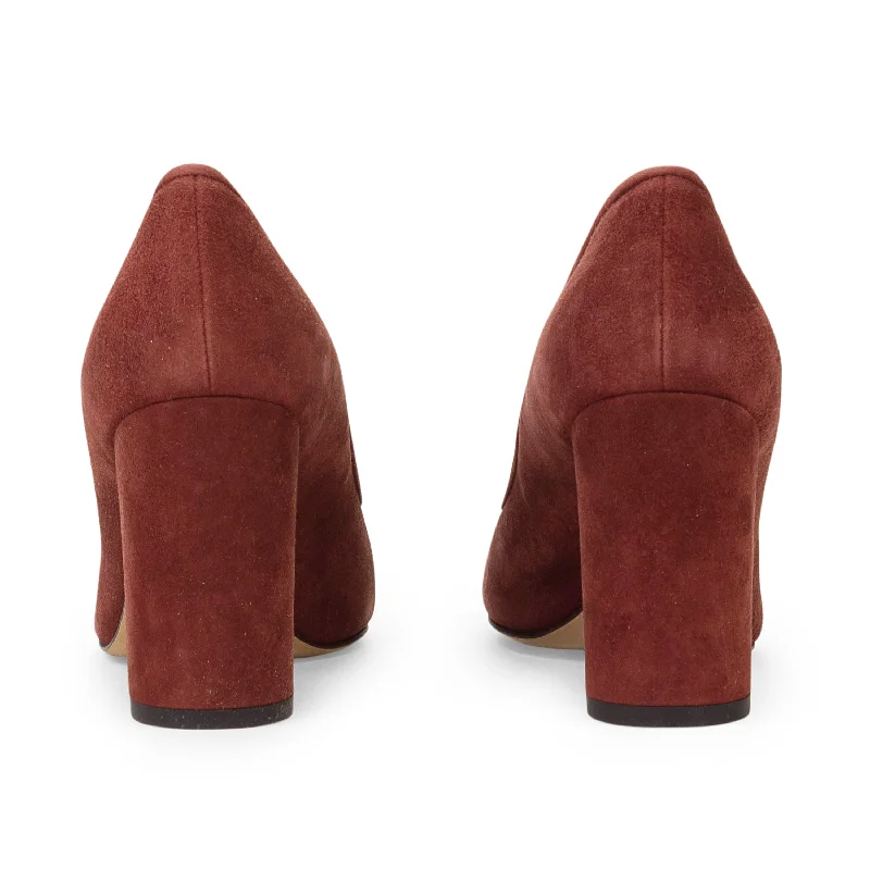 SUEDE MAROON PUMPS