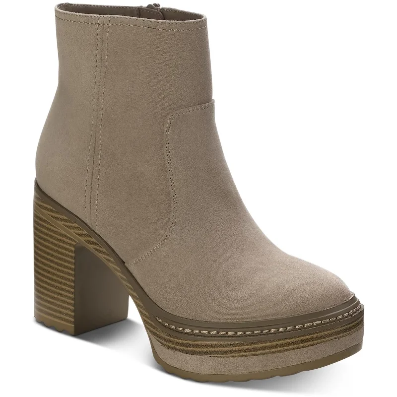 Clearance Event Sun + Stone Womens Kiinsley Faux Leather Block Heel Ankle Boots