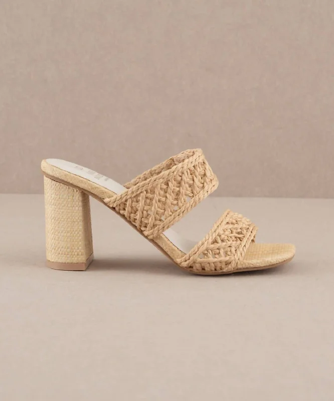 The Barbara Woven Double Band Heel In Natural