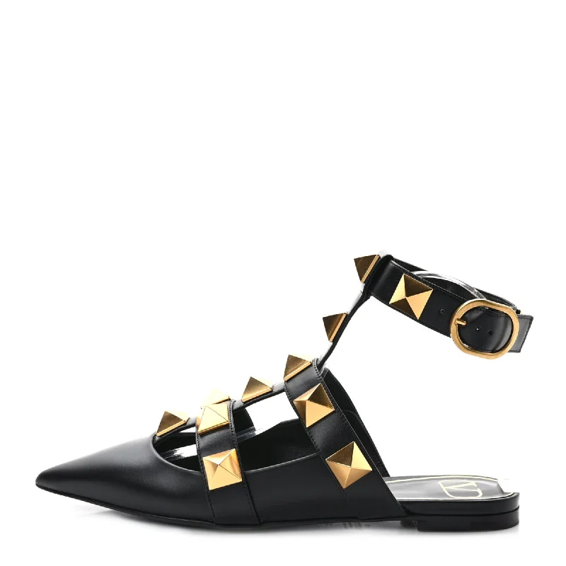 Sale On Sale Valentino Garavani Roman Stud Calfskin Low Ballet Flat