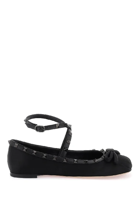 Sporty Fashion Offers Valentino Garavani Silk Rockstud Ballet Flats