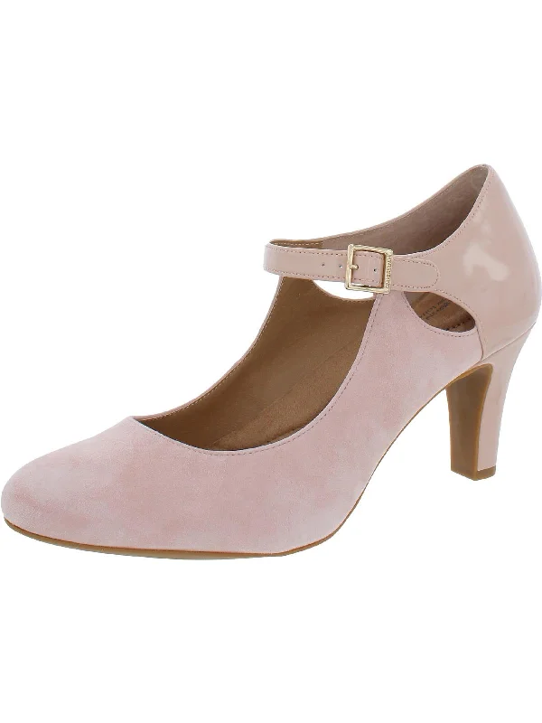 blush suede patent