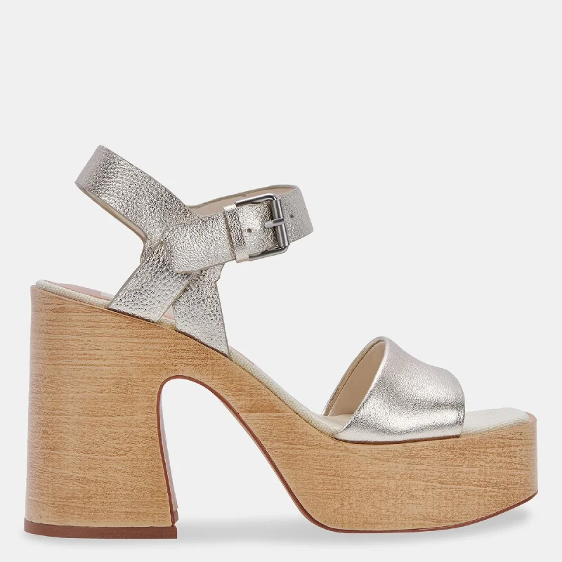 WALLIS HEELS LIGHT GOLD LEATHER