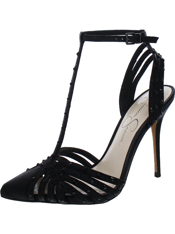 Wisata2 Womens Rhinestone Strappy Pumps