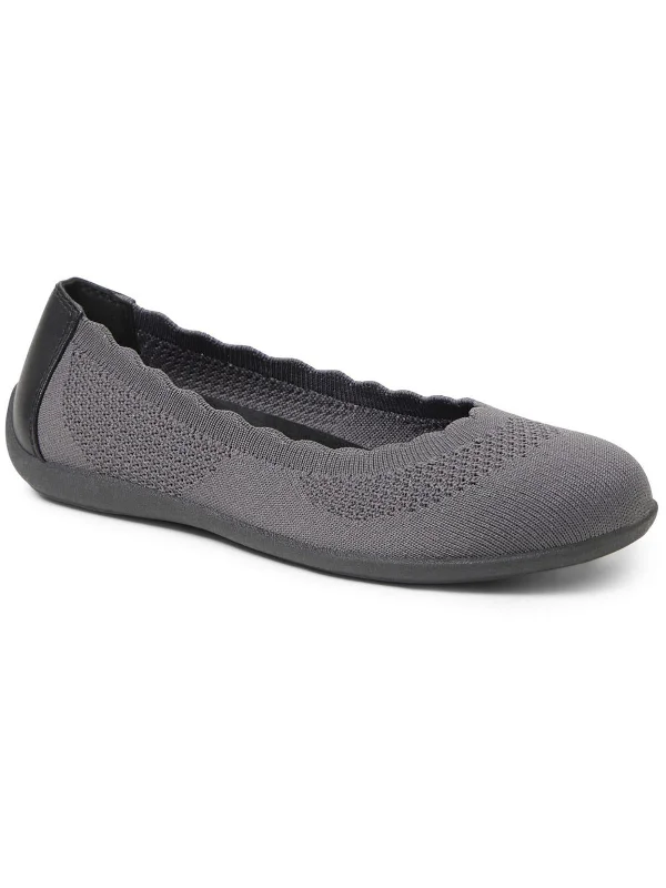 Versatile Shoes Promotion Womens Canvas Scalloped Ballet Flats