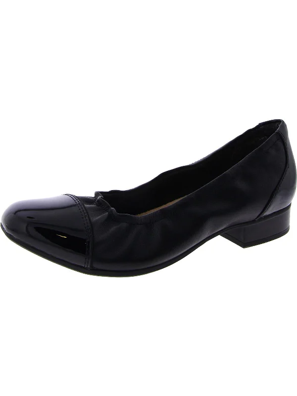 Comfortable Work Shoes Womens Faux Leather Slip On Ballet Flats