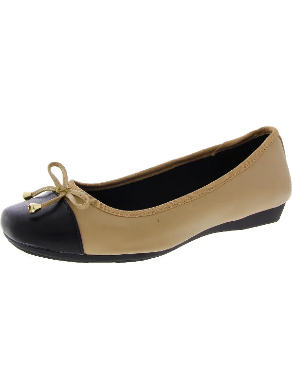 Day To Night Styles Womens Faux Leather Slip On Ballet Flats