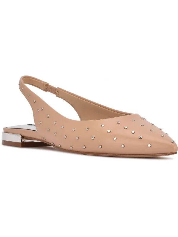 Premium Casual Footwear Womens Faux Leather Studded Slingbacks