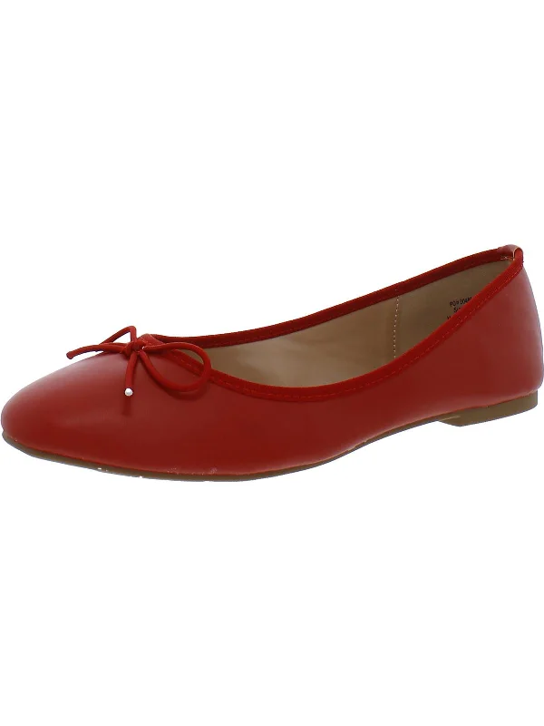 Pastel Styles Womens Laceless Faux Leather Ballet Flats