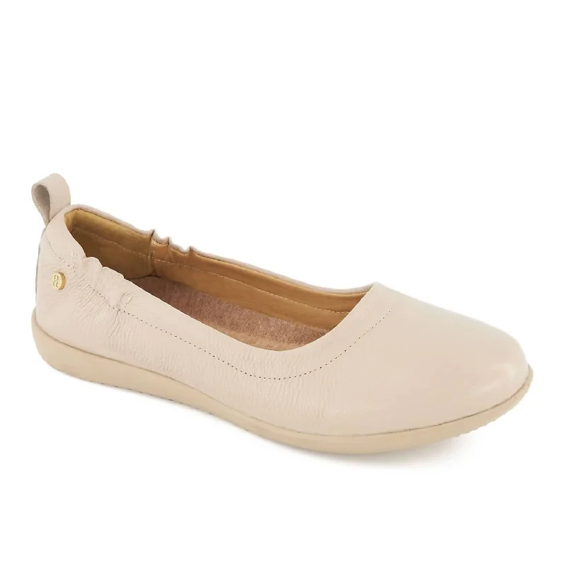 Designer Women's Shoes Women's Luxury Comfort Leather Ballerina Shoes In Beige