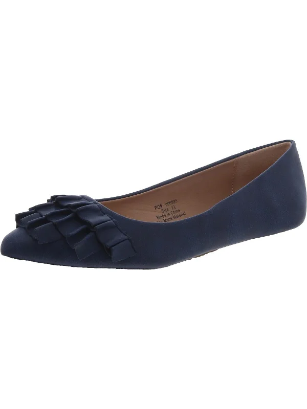 Holiday Glam Womens Man Made Pointed Toe Ballet Flats