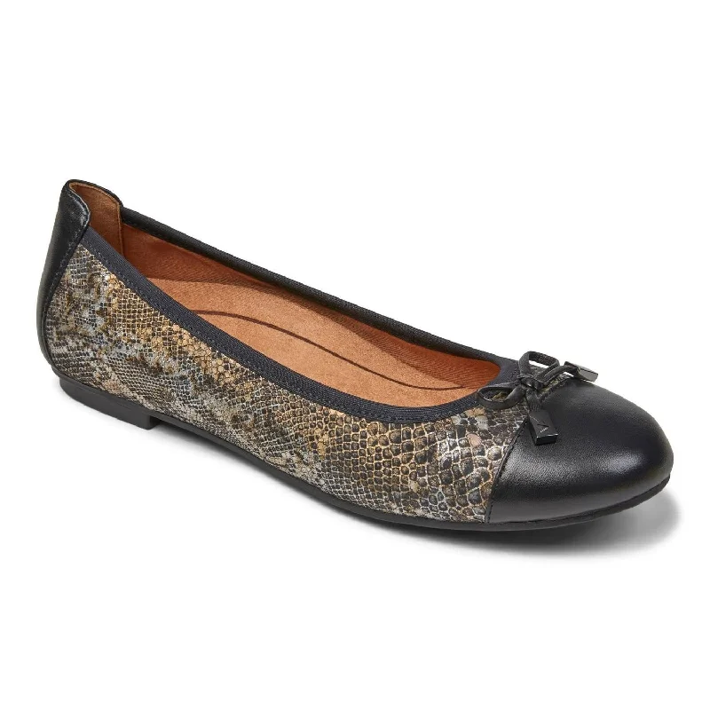 Unleash Your Trend Driven Style Women's Minna Ballet Flat - Medium Width In Black Boa