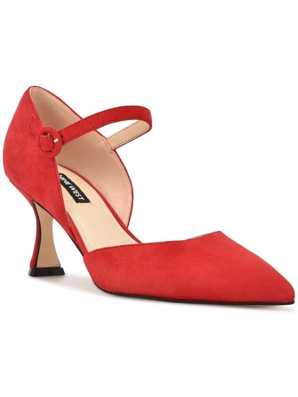 Womens Suede Ankle Strap Pumps