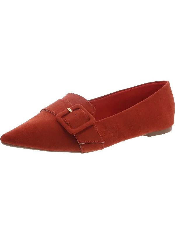 Style Upgrade Womens Suede Buckle Ballet Flats