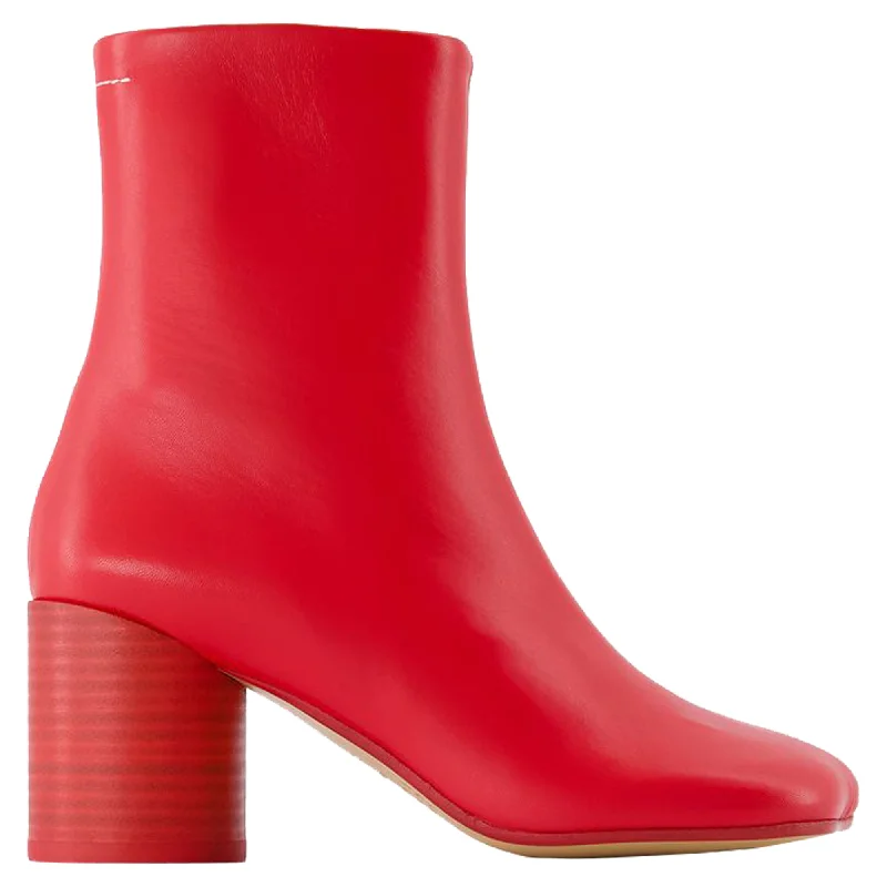 Anatomic Ankle Boots - MM6 Maison Margiela - Leather - Red