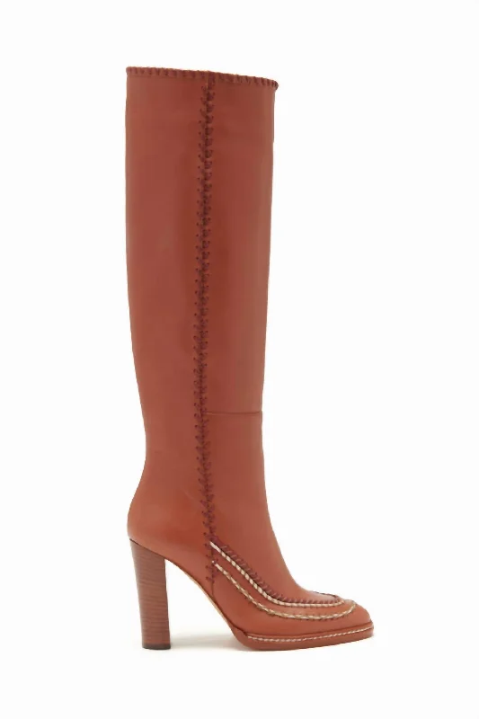 Arlette Knee High Boot In Mahogany Brown