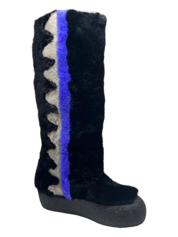 Bally Chiora 6228435 Women's Black/Blue Fur Boots