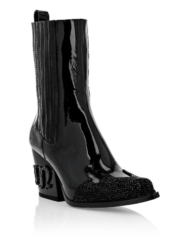 Boots Mid Flat Gothic Plein