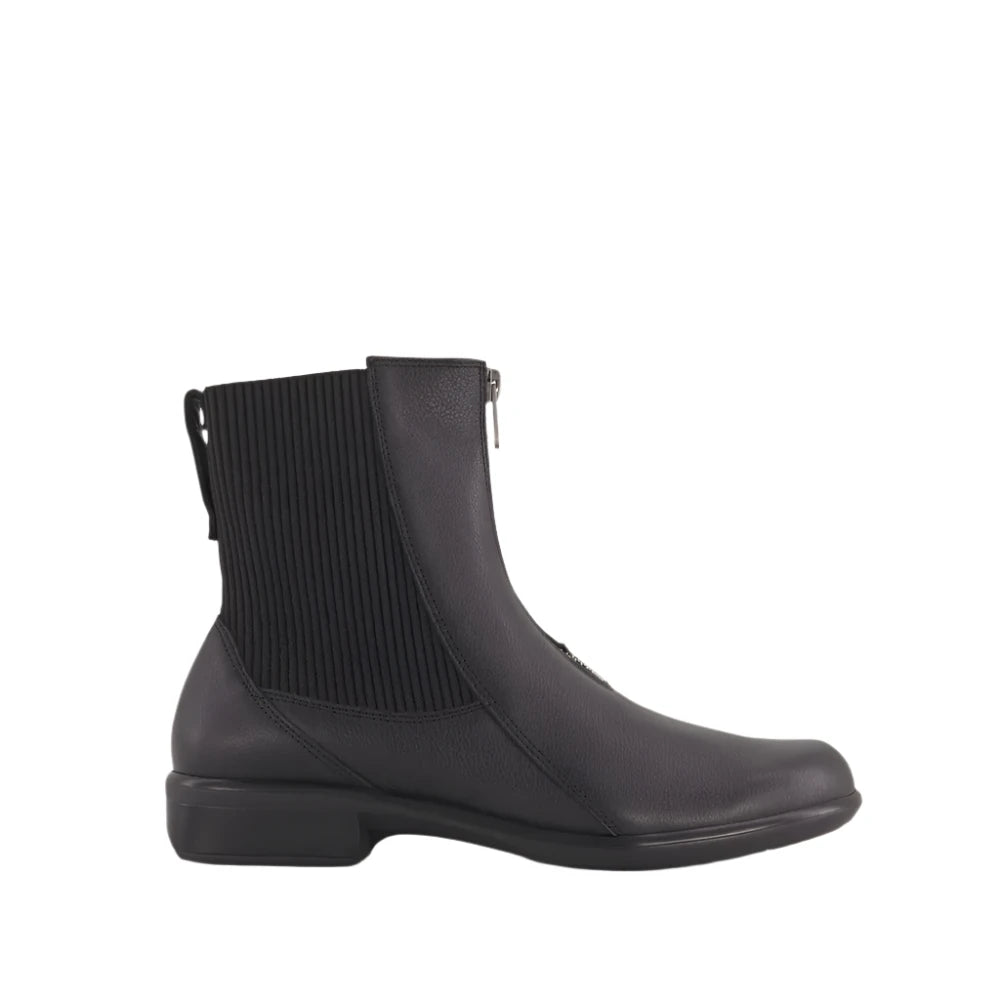 Bora Black Front Zip Boot