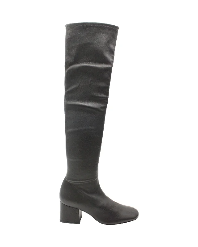 By Far Carlos Over-The-Knee Boots in Black Leather