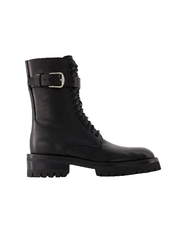 Cisse Combat Boots - Ann Demeulemeester - Leather - Black