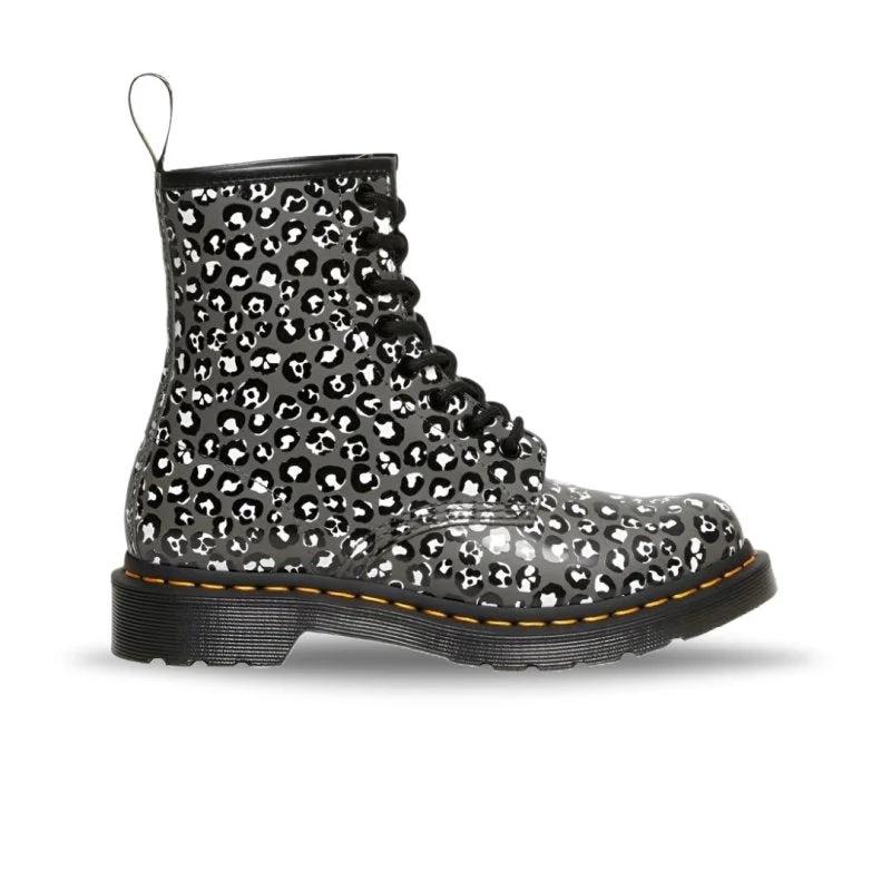 Dr. Martens Women's 1460 Leopard - Gunmetal