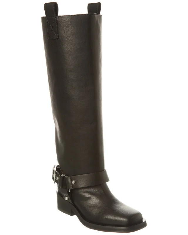 GANNI Biker Tubular Under-The-Knee Boot