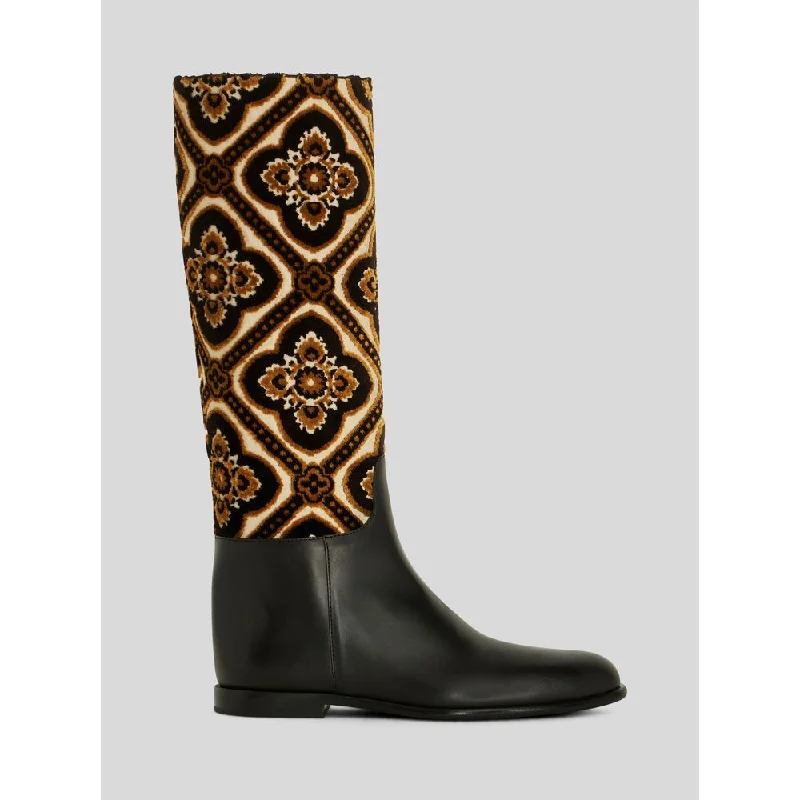 JACQUARD FABRIC RIDING BOOTS