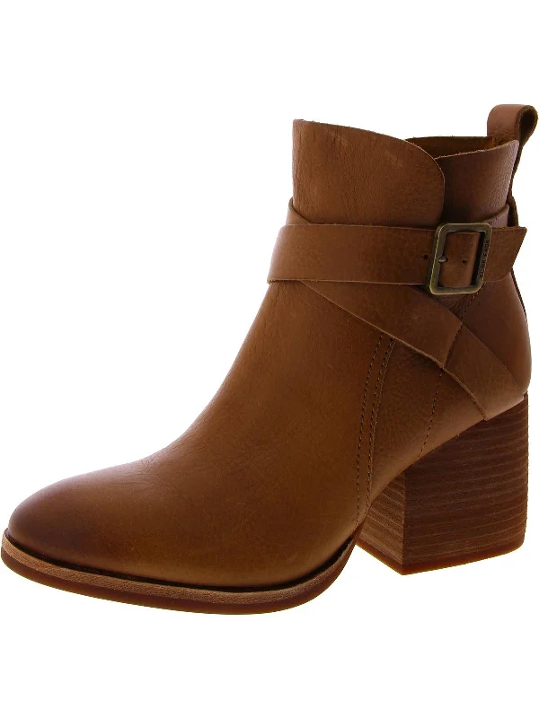 Joelle Womens Leather Almond Toe Booties