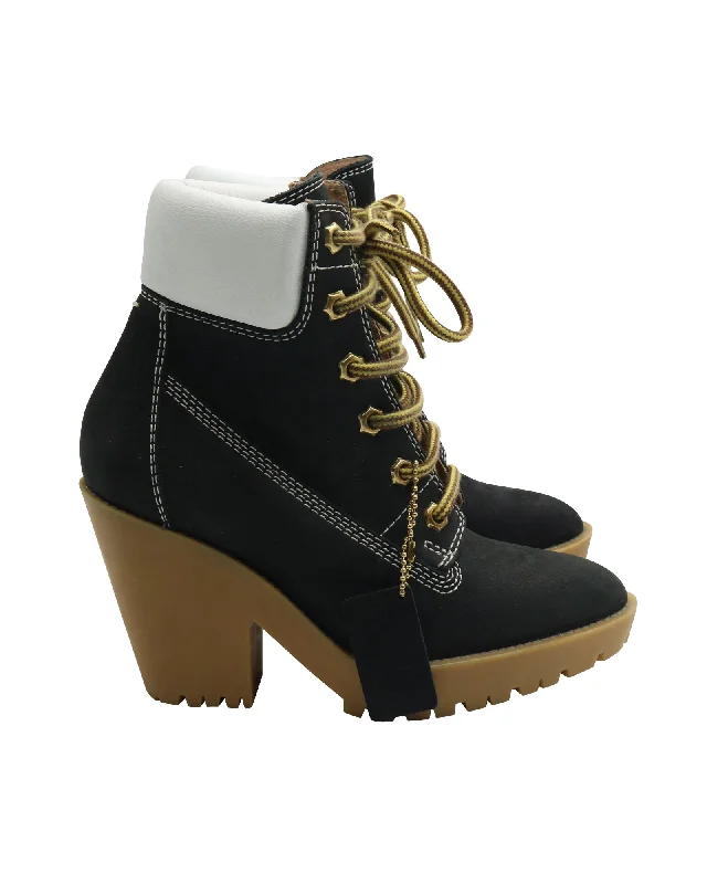 Maison Margiela Lace Up Boots in Black Suede