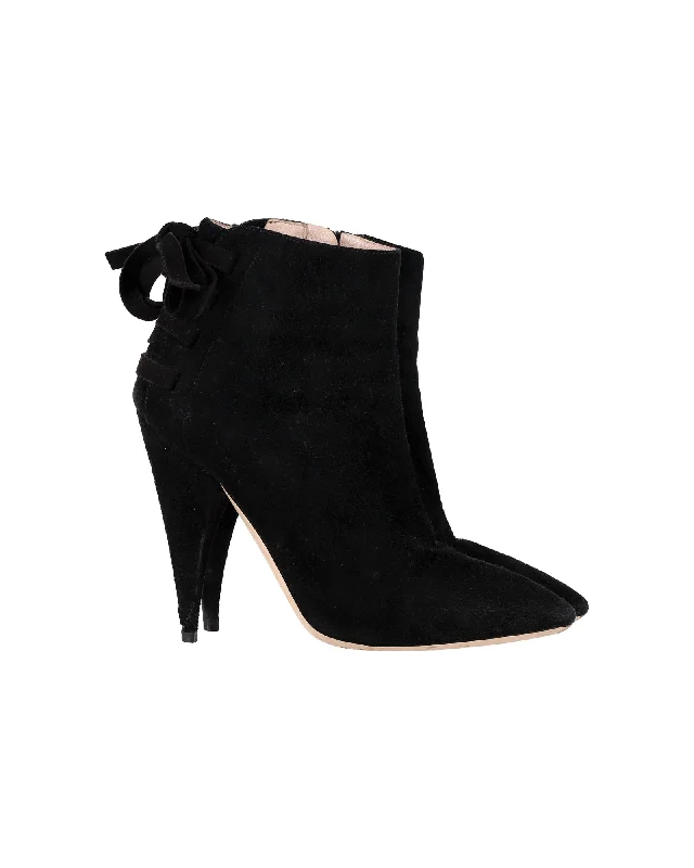 Miu Miu Ankle Boots in Black Suede