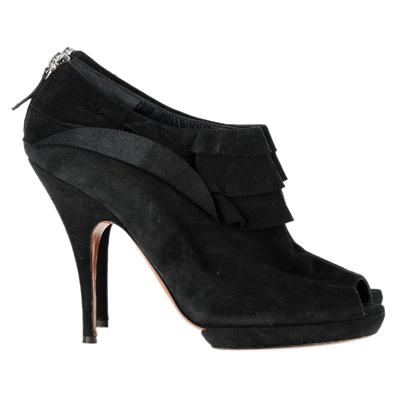 Moschino High Heel Boots in Black Suede