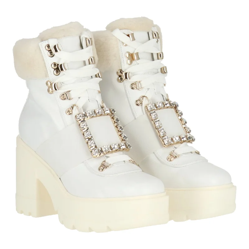 Roger Vivier Womens White/Grey Boot