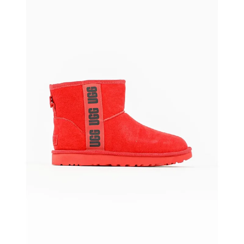 UGG Classic Mini Side Logo Samba Red/Black  W-1122558-SRBCK Women's