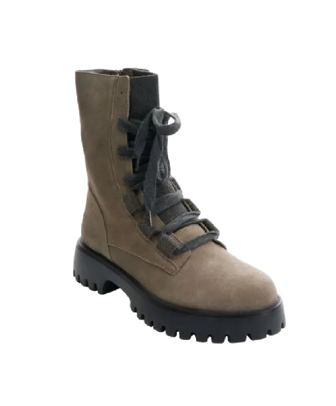 Women's Zabou Combat Boot In Dark Taupe