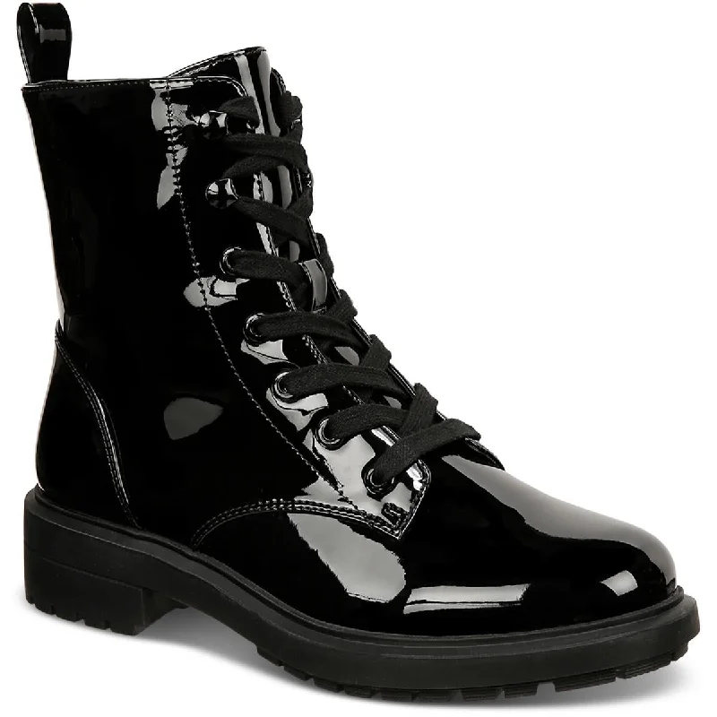 Shop The Hottest Deals Alfani Womens Terissa Patent Combat & Lace-Up Boots
