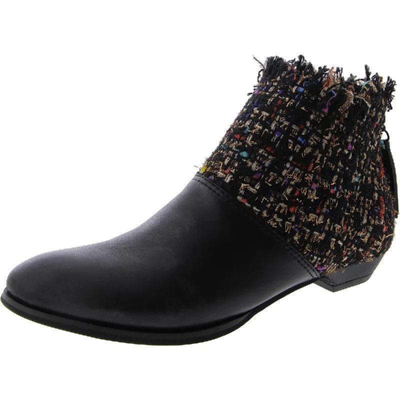 Day To Night Styles All Black Womens 50/50 II Pointed Toe Mixed Media Mid-Calf Boots Day To Night Styles All Black Womens 50/50 II Pointed Toe Mixed Media Mid-Calf Boots