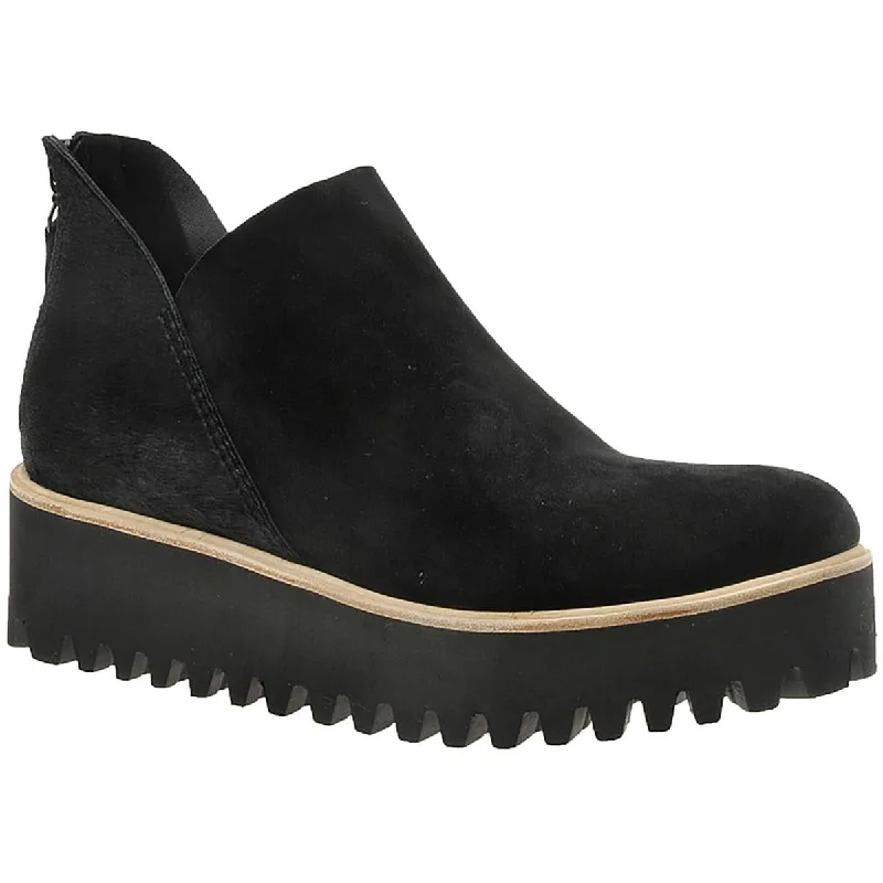 Style Without Limits All Black Womens Fur Shootie Tread Suede Lugged Sole Ankle Boots Style Without Limits All Black Womens Fur Shootie Tread Suede Lugged Sole Ankle Boots