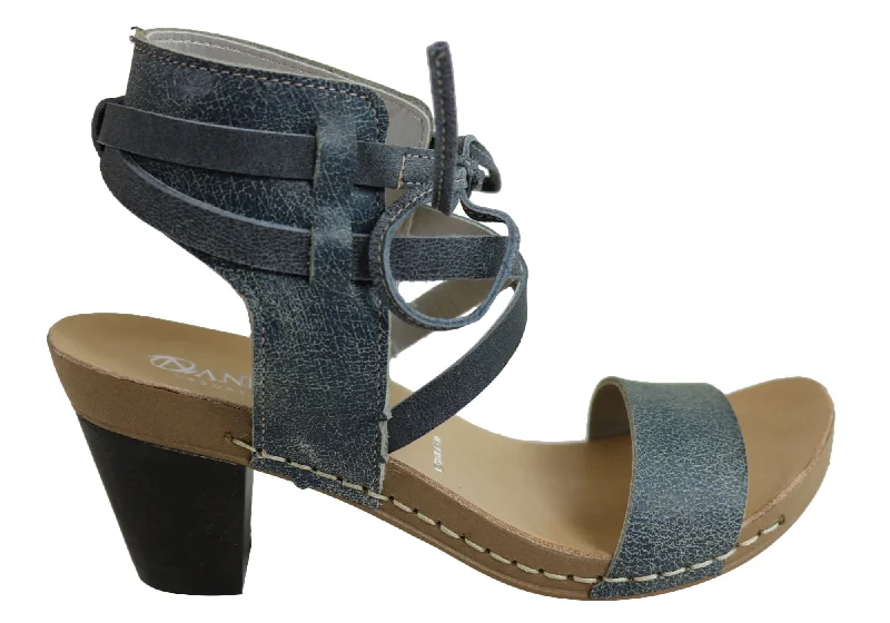 Day To Night Styles Andacco Nina Womens Leather Comfort Mid Heel Sandals Made In Brazil Day To Night Styles Andacco Nina Womens Leather Comfort Mid Heel Sandals Made In Brazil