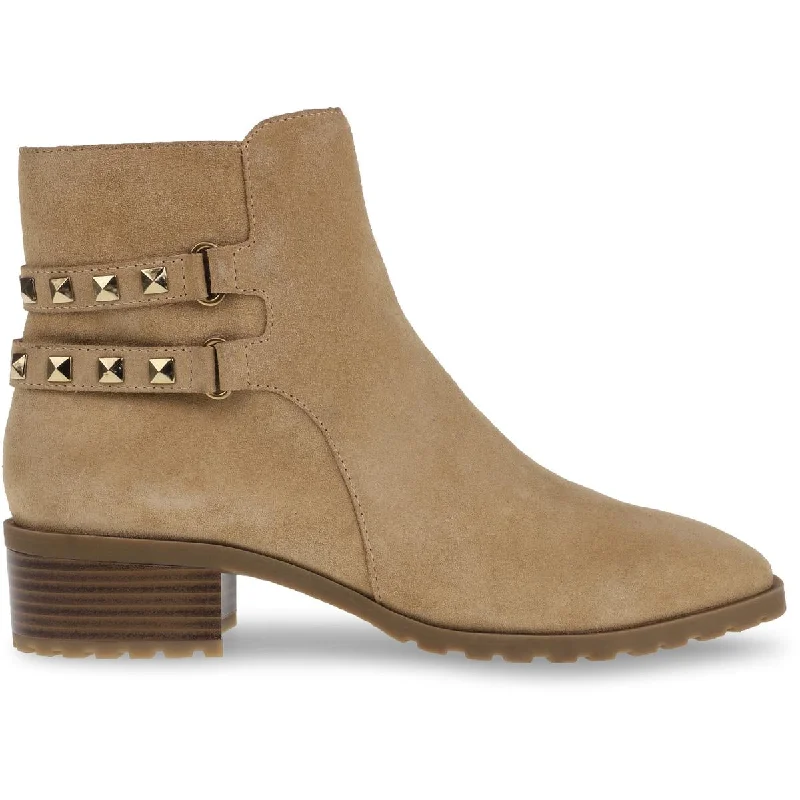 Luxury Casual Footwear Anne Klein Womens Caleb Zipper Block Heel Ankle Boots