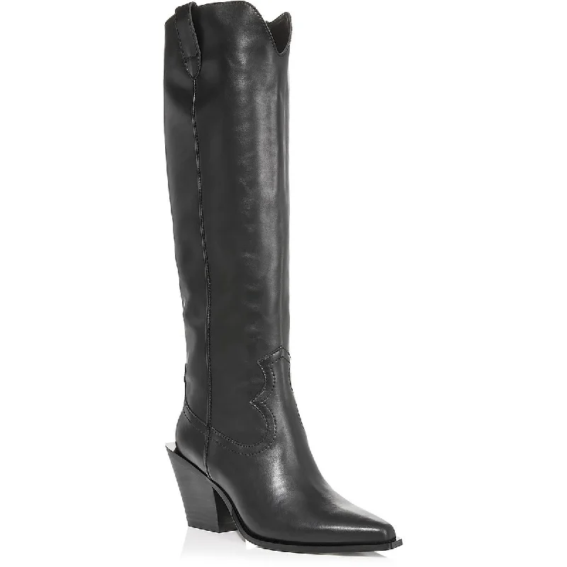 Fashion Frontiers Aqua Womens Aerin Leather Pointed Toe Knee-High Boots