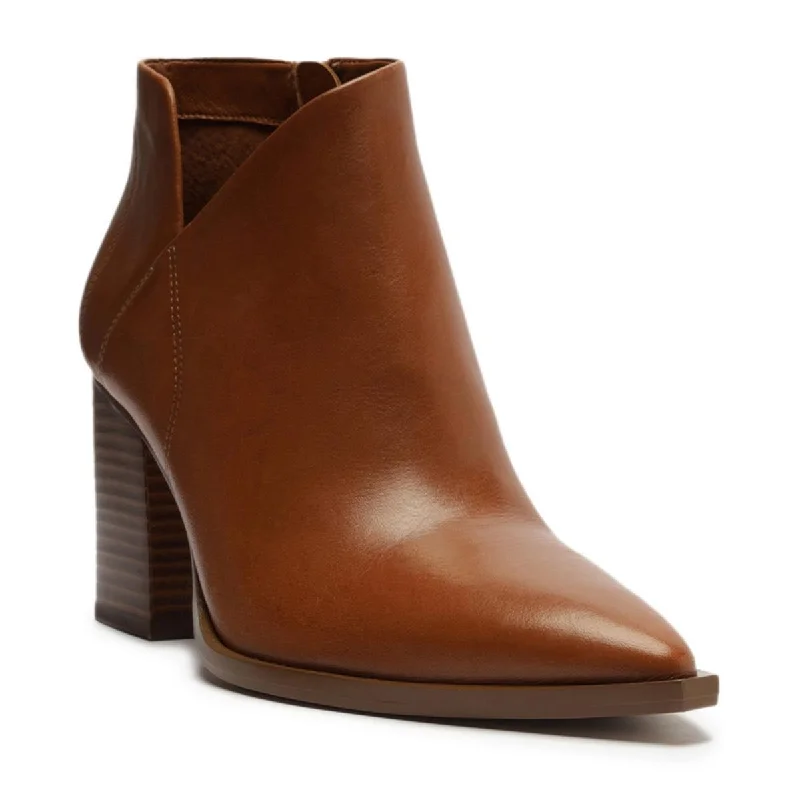 Polished Style Deals Arezzo Womens CORA Leather Pointed Toe Ankle Boots
