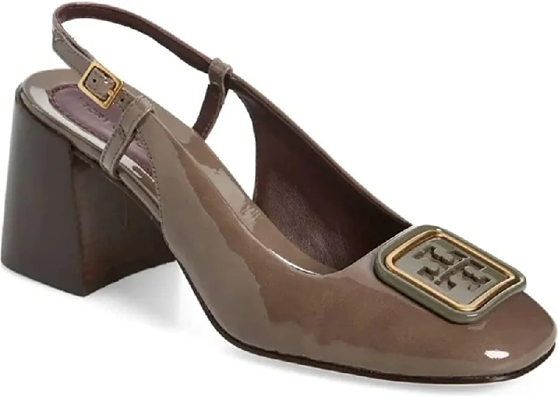 Sleek Dress Shoes Deal Tory Burch Women's Georgia Smoke Gray Patent Leather Slingback Pumps Shoes Sleek Dress Shoes Deal Tory Burch Women's Georgia Smoke Gray Patent Leather Slingback Pumps Shoes