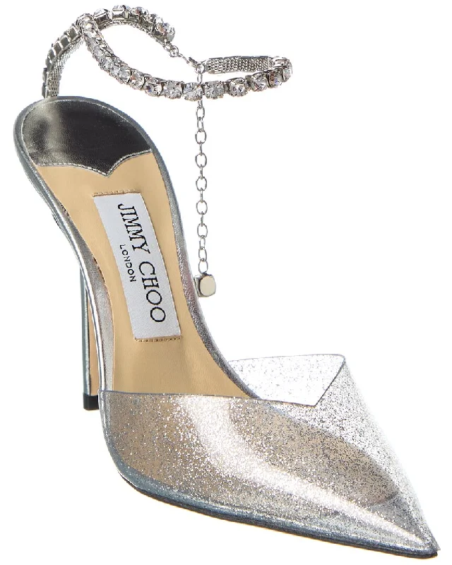 Statement Boots Offers Jimmy Choo Saeda 100 Glitter Plexi & Leather Pump