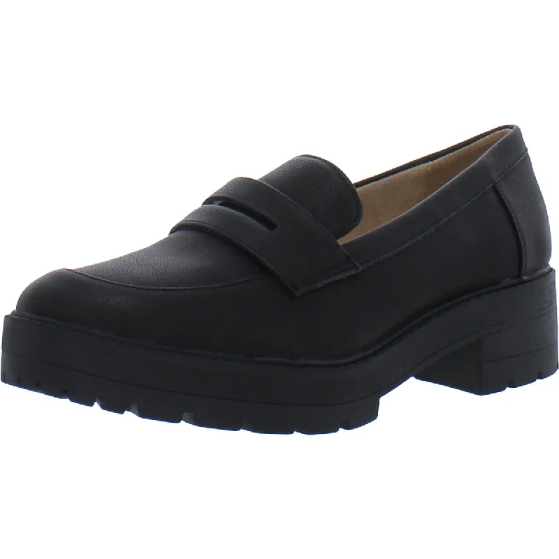 Comfortable Dress Shoes Nova Womens Padded Insole Slip On Loafer Heels