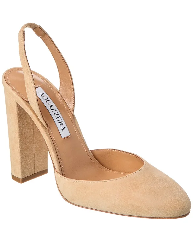 All-Season Shoes Discount Aquazzura Talita 105 Suede Slingback Pump
