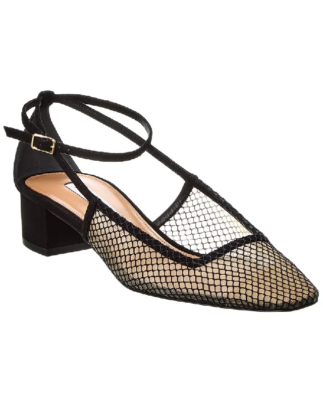 Mega Sale Aquazzura Forbidden Love 35 Suede & Mesh Pump