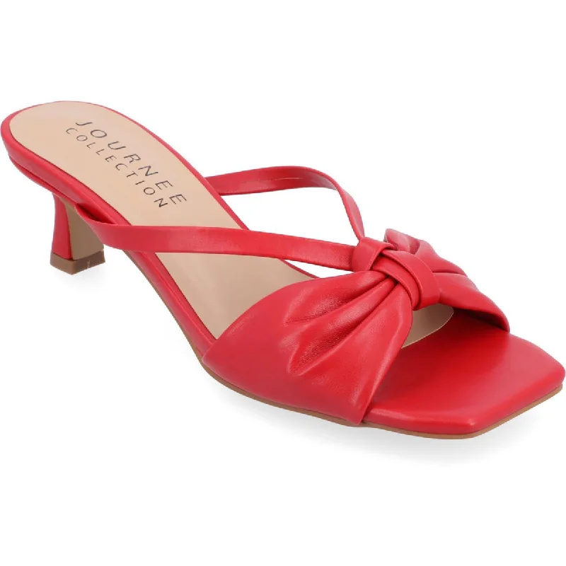 Women's Sleek Dress Shoes Starling Womens Faux Leather Slip-On Kitten Heels
